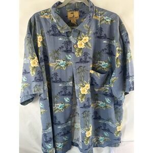 Jamaica Jaxx Hawaiian Shirt Tropical Palm Trees Button Up Shirt XL